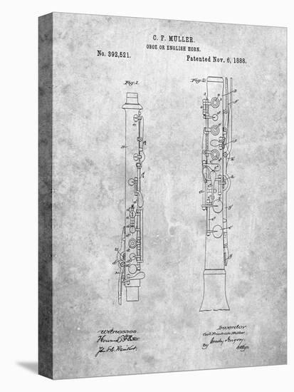 Oboe Patent-Cole Borders-Stretched Canvas