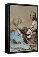 Obsequio a El Maestro (A Gift for the Master), Plate 47 of 'Los Caprichos', Original Edition-Francisco de Goya-Framed Stretched Canvas