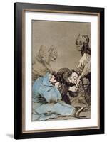 Obsequio a El Maestro (A Gift for the Master), Plate 47 of 'Los Caprichos', Original Edition-Francisco de Goya-Framed Giclee Print