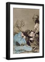 Obsequio a El Maestro (A Gift for the Master), Plate 47 of 'Los Caprichos', Original Edition-Francisco de Goya-Framed Giclee Print