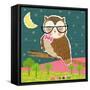 Observant Owl-Tina Finn-Framed Stretched Canvas