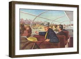 Observation Car Through the West-null-Framed Art Print