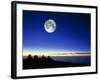 Observatories At Mauna Kea, Hawaii, with Full Moon-David Nunuk-Framed Photographic Print