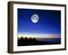 Observatories At Mauna Kea, Hawaii, with Full Moon-David Nunuk-Framed Photographic Print