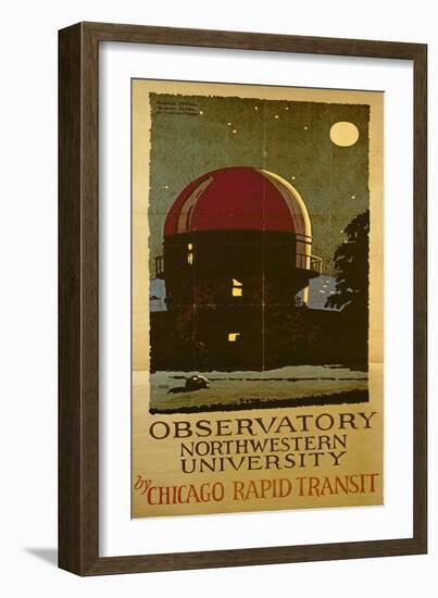 Observatory Northwestern University, Poster for the Chicago Rapid Transit Company, USA, 1925-Wallace Swanson-Framed Giclee Print