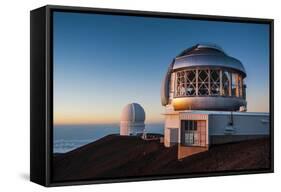 Observatory on Mauna Kea at Sunset, Big Island, Hawaii, United States of America, Pacific-Michael-Framed Stretched Canvas