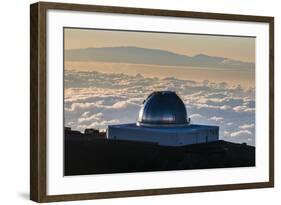 Observatory on Mauna Kea at Sunset, Big Island, Hawaii, United States of America, Pacific-Michael-Framed Photographic Print