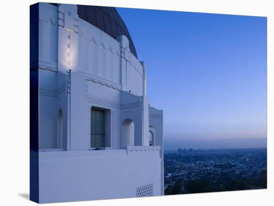 Observatory with Downtown at Dusk, Griffith Park Observatory, Los Angeles, California, USA-null-Stretched Canvas