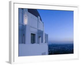 Observatory with Downtown at Dusk, Griffith Park Observatory, Los Angeles, California, USA-null-Framed Photographic Print
