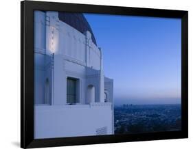 Observatory with Downtown at Dusk, Griffith Park Observatory, Los Angeles, California, USA-null-Framed Photographic Print