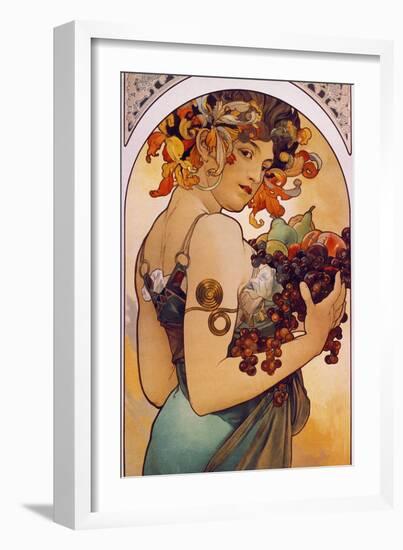 Obst, 1897-Alphonse Mucha-Framed Giclee Print