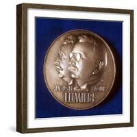 Obverse of Medal Commemorating 50 Years of Cinematography by the Lumiere Brothers, 1945-null-Framed Photographic Print