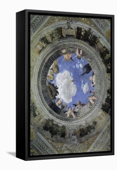 Occulus of the Ceiling of the House of Spouses, Ducal Palace of Mantua, Italy (Camera Degli Sposi,-Andrea Mantegna-Framed Stretched Canvas