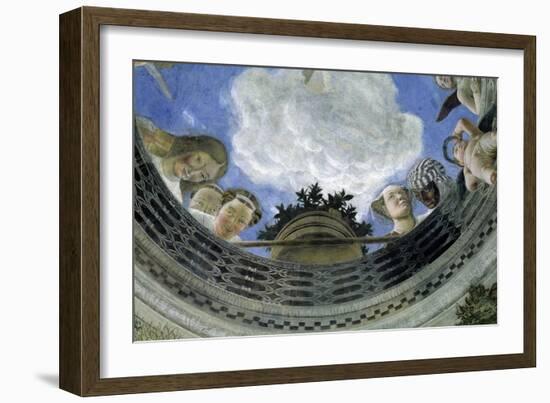 Occulus of the Ceiling of the House of Spouses, Ducal Palace of Mantua, Italy (Camera Degli Sposi,-Andrea Mantegna-Framed Giclee Print