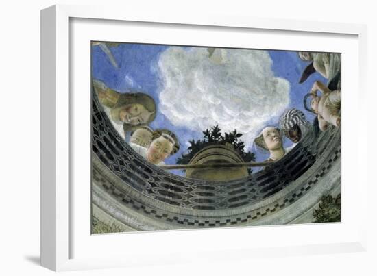 Occulus of the Ceiling of the House of Spouses, Ducal Palace of Mantua, Italy (Camera Degli Sposi,-Andrea Mantegna-Framed Giclee Print