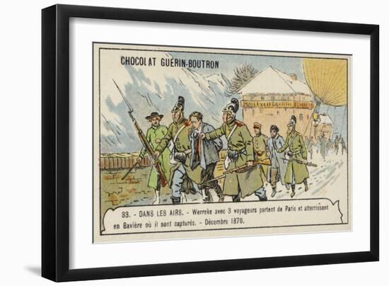Occupants of a French Balloon Captured after Landing in Bavaria, December 1870-null-Framed Premium Giclee Print