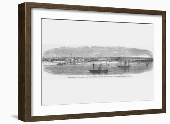 Occupation of Norfolk, Virginia - Federal Vessels at Anchor-Frank Leslie-Framed Art Print