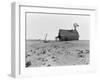 Occupied house in Dalhart, Texas where most are abandoned in the drought, 1938-Dorothea Lange-Framed Photographic Print