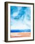 Ocean and Blue Sky Watercolor I-Hallie Clausen-Framed Art Print
