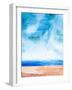 Ocean and Blue Sky Watercolor I-Hallie Clausen-Framed Art Print