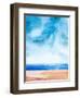 Ocean and Blue Sky Watercolor I-Hallie Clausen-Framed Art Print