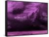 Ocean and Purple Sky Watercolor II-Hallie Clausen-Framed Stretched Canvas