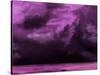 Ocean and Purple Sky Watercolor II-Hallie Clausen-Stretched Canvas