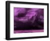 Ocean and Purple Sky Watercolor II-Hallie Clausen-Framed Art Print