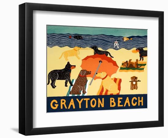 Ocean Ave Grayton Beach-Stephen Huneck-Framed Premium Giclee Print