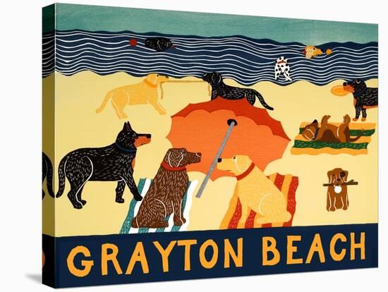Ocean Ave Grayton Beach-Stephen Huneck-Stretched Canvas
