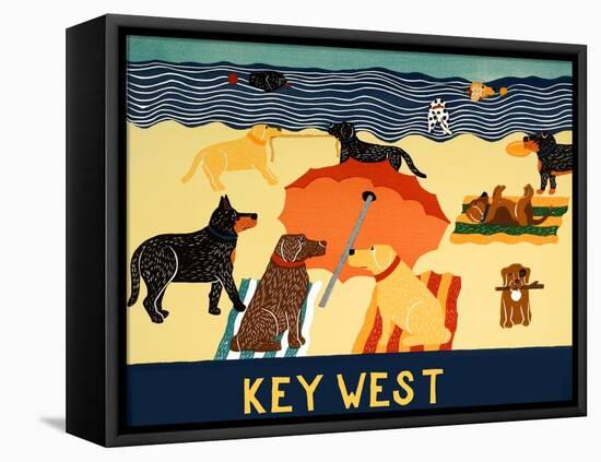 Ocean Ave Key West-Stephen Huneck-Framed Stretched Canvas