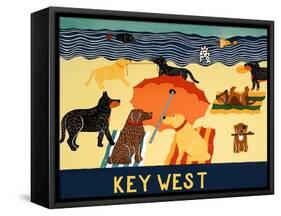 Ocean Ave Key West-Stephen Huneck-Framed Stretched Canvas