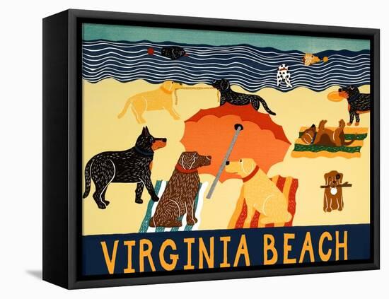 Ocean Ave Virginia Beach-Stephen Huneck-Framed Stretched Canvas