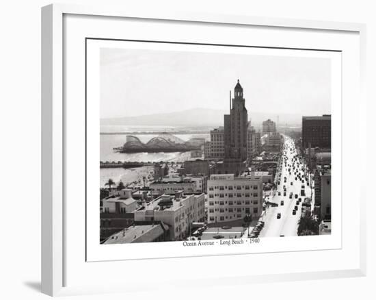 Ocean Avenue, Long Beach, 1940-null-Framed Art Print