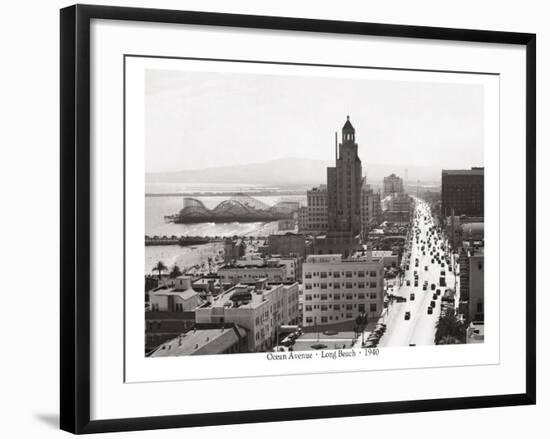 Ocean Avenue, Long Beach, 1940-null-Framed Art Print
