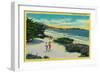 Ocean Beach at Carmel, CA - Carmel, CA-Lantern Press-Framed Art Print