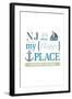 Ocean Beach, New Jersey - NJ Is My Happy Place (#2)-Lantern Press-Framed Art Print