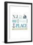 Ocean Beach, New Jersey - NJ Is My Happy Place (#2)-Lantern Press-Framed Art Print