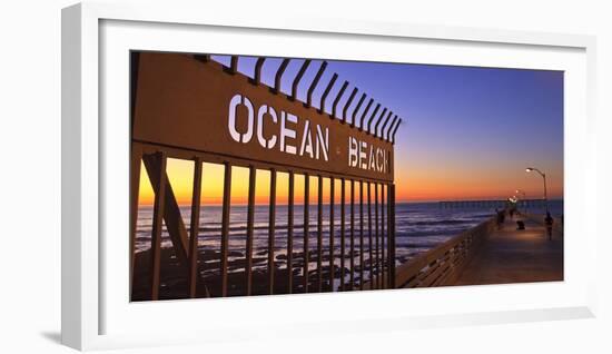 Ocean Beach Pier at Twilight, San Diego, Southern California, USA-Stuart Westmorland-Framed Photographic Print