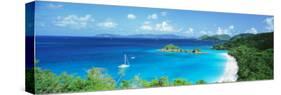 Ocean, Beach, Water, Trunk Bay, St. John, Virgin Islands, West Indies-null-Stretched Canvas