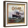 Ocean Brand - Rialto, California - Citrus Crate Label-Lantern Press-Framed Art Print