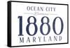 Ocean City, Maryland - Established Date (Blue)-Lantern Press-Framed Stretched Canvas