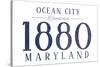 Ocean City, Maryland - Established Date (Blue)-Lantern Press-Stretched Canvas