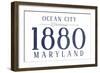 Ocean City, Maryland - Established Date (Blue)-Lantern Press-Framed Art Print