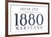 Ocean City, Maryland - Established Date (Blue)-Lantern Press-Framed Art Print