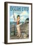 Ocean City, Maryland - Fishing Pinup Girl-Lantern Press-Framed Art Print