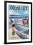 Ocean City, Maryland - Lifeguard Stand-Lantern Press-Framed Art Print