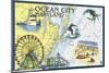 Ocean City, Maryland - Nautical Chart-Lantern Press-Mounted Art Print