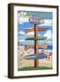 Ocean City, Maryland - Sign Destinations-Lantern Press-Framed Art Print