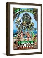 Ocean City, New Jersey - Alien Attack-Lantern Press-Framed Art Print